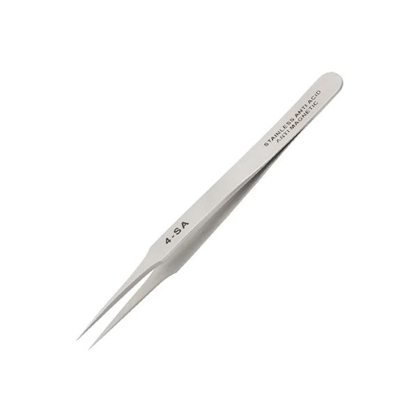 Tweezer No: 4, Fine Point, Size 120 mm, Made of Anti Magnetic Anti Acid Steel