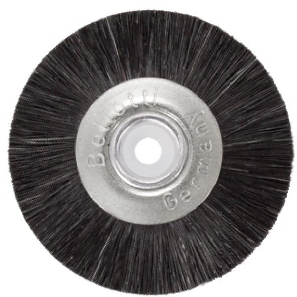 Polírozó kefe kerék acélmaggal és műanyag központtal, extra kemény, fekete