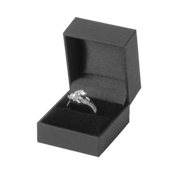 IDA Ring Jewellery Box - Black, 42x42 mm