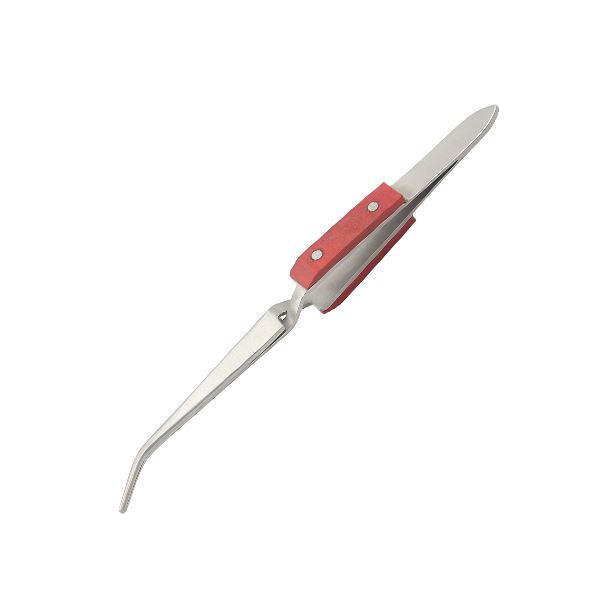 Curved Cross Locking Tweezers Titanium, 165 mm