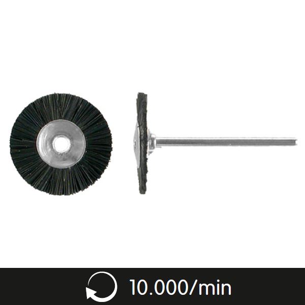 Mini szár, kerek, kefe, kemény, fekete, nem szerelt, átm. 21 mm