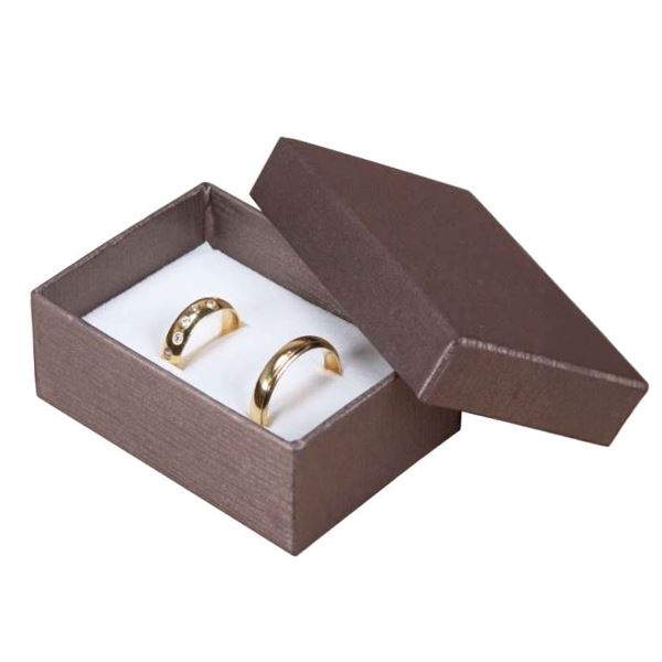 TINA esküvői gyűrűk, fülbevalók, 48x68 mm-es készlet - BROWN