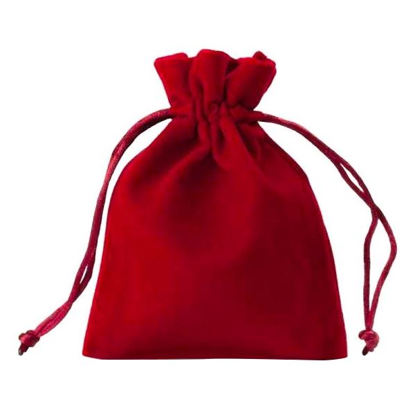 FIONA velvet pouch 10x13 cm - BURGUNDY