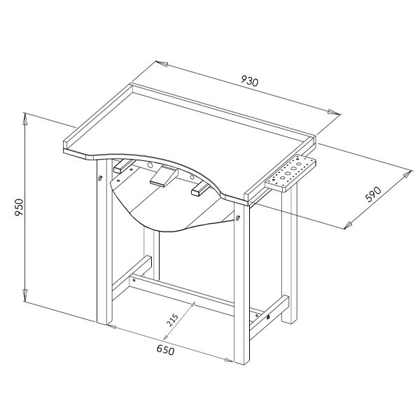 Student Bench with Apron