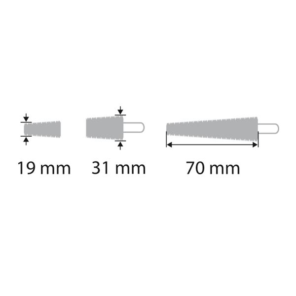 Cérna belsőzőkefe átm. 19/31 mm, h. 70 mm