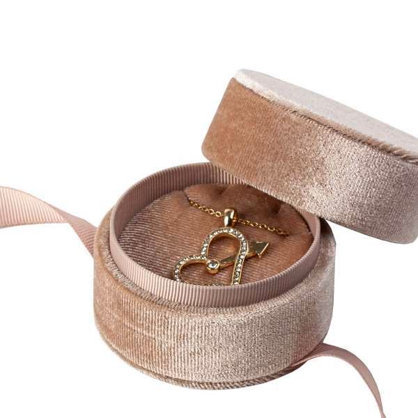 MEGAN Universal Jewellery Box - Beige, diam.70 mm, height 55 mm