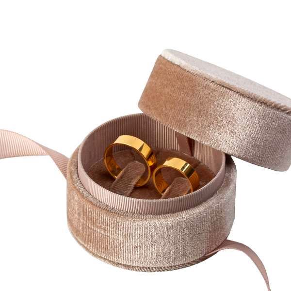 MEGAN Universal Jewellery Box - Beige, diam.70 mm, height 55 mm