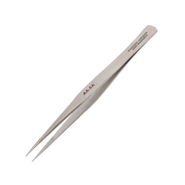 Tweezer No: AA, 130 mm, Anti Magnetic Anti Acid Stainless Steel