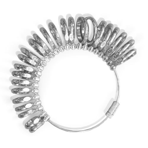 Chrome Plated Ring Gauge, width 4 mm, size 13-25 mm
