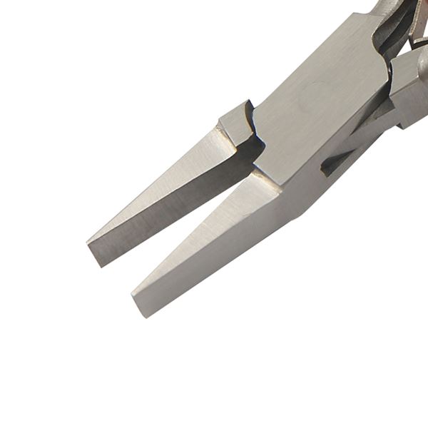 Flat Nose Pliers, 130 mm, Smooth Jaws with Double Leaf Spring and PVC Handles