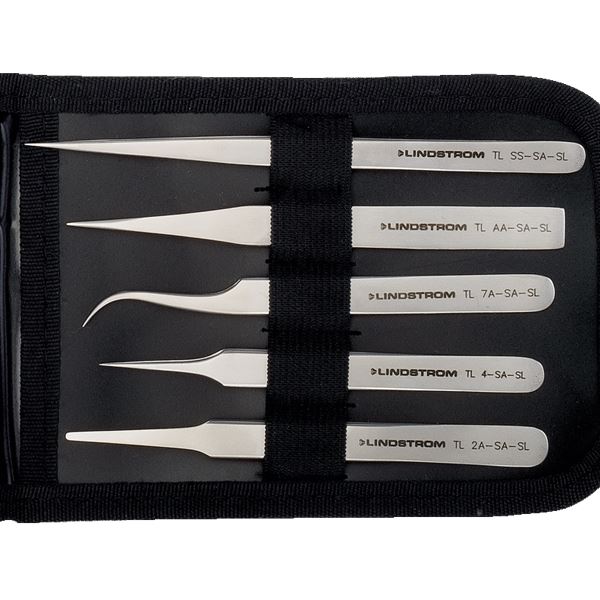 Precision Tweezers Set Lindström, 5 pcs