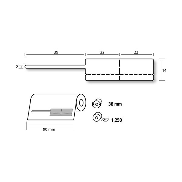 Labels White 34 1483 K4, roll 1250 pcs