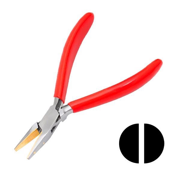 Chain Nose Pliers, 140 mm, Brass Jaws with Spring and PVC Handles