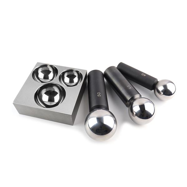 3 Hole Flat Dapping Block With 3 Punches Durston