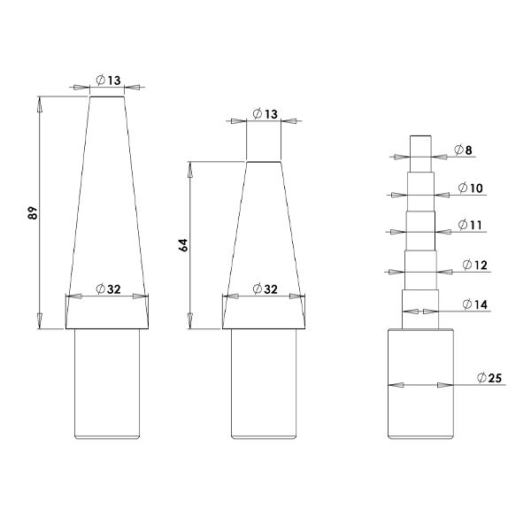 Durston Multi Forming Anvil Mandrels Set of 3 - Shaped