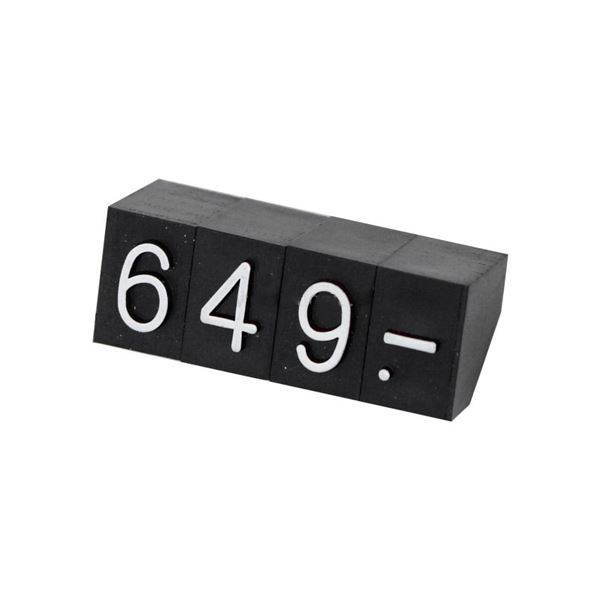 Árcédulák 5 mm, fehér betű, készlet