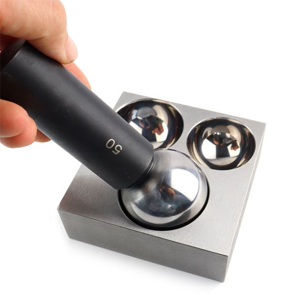 3 Hole Flat Dapping Block With 3 Punches Durston