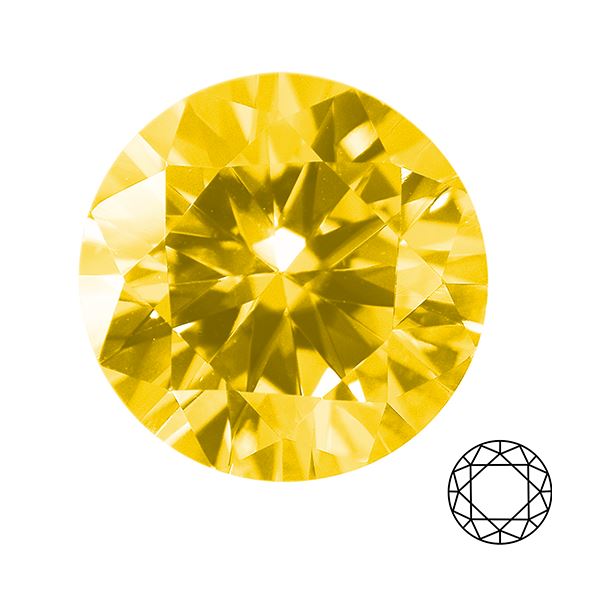 Cubic zirconia YELLOW, átm. 1,75 mm