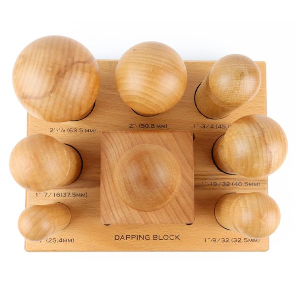 Flat Dapping Block - 3 Hole With 3 Punches