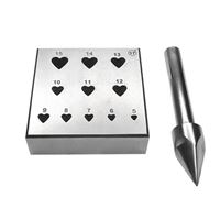 Bezel blocks with punches HEART 5-15 mm, 17°