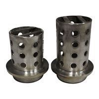 Flask d.80 x h.120 mm, AISI 310, thick. 3 mm, parallel holes and staged flange