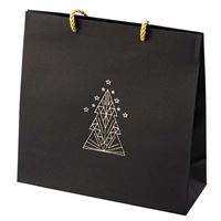 CARLA Paper Bag - Black/Christmas, 240x230x90 mm