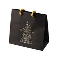 CARLA Paper Bag - Black/Christmas, 150x150x80 mm