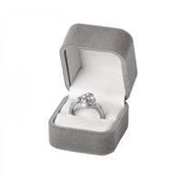 EMMA Ring Jewellery Box - Grey, 38x38 mm