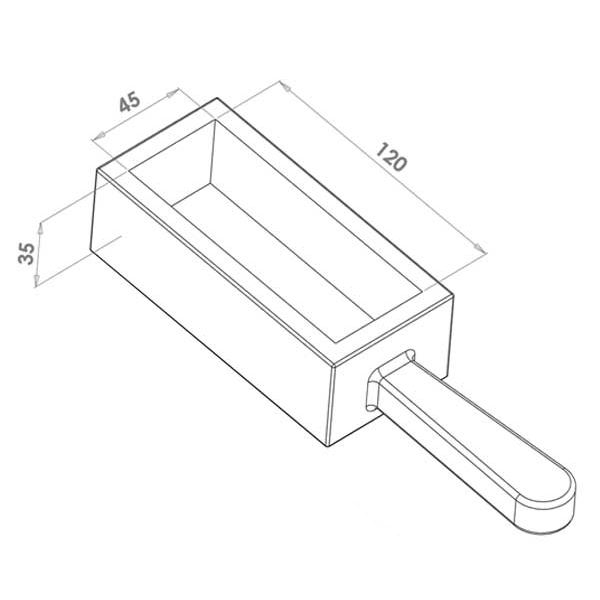 Ingot Mould, 120x45x35 mm