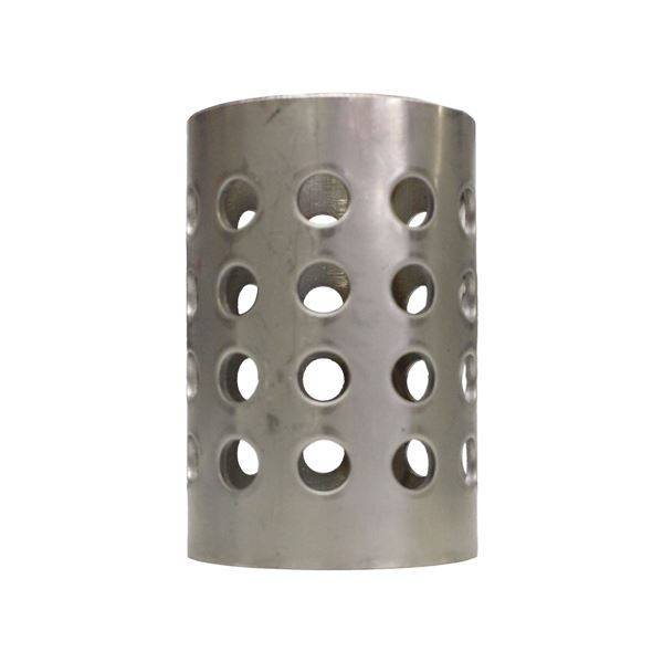 Flask d.80 x h.120 mm, AISI 310, thick. 3 mm, parallel holes without flange