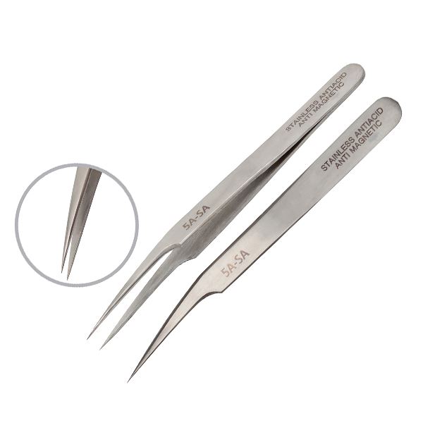 Tweezer No: 5A, Fine Point, Size 120 mm, Made of Anti Magnetic Anti Acid Steel