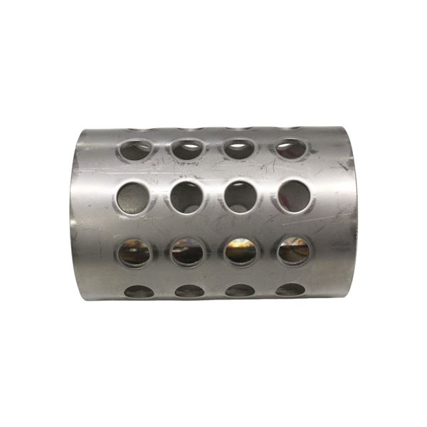 Flask d.80 x h.120 mm, AISI 310, thick. 3 mm, parallel holes without flange