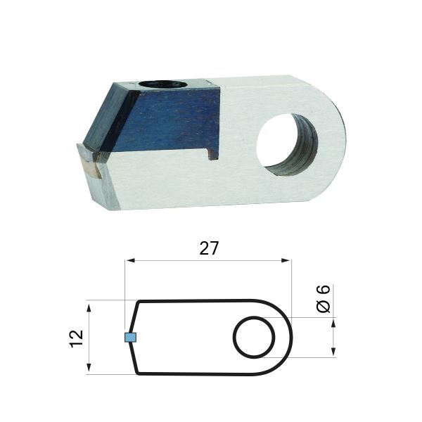 Gyémánt kés Posalux lapos, sz= 2,00 mm/180°