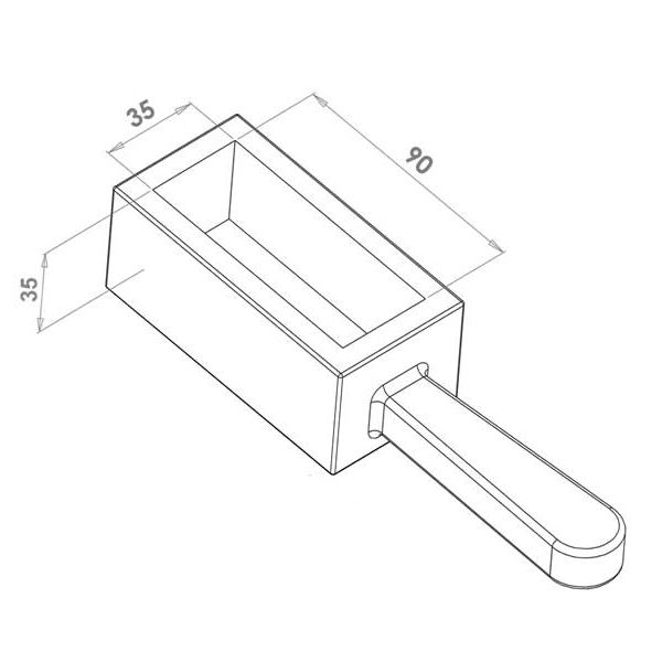 Ingot Mould, 90x35x35 mm