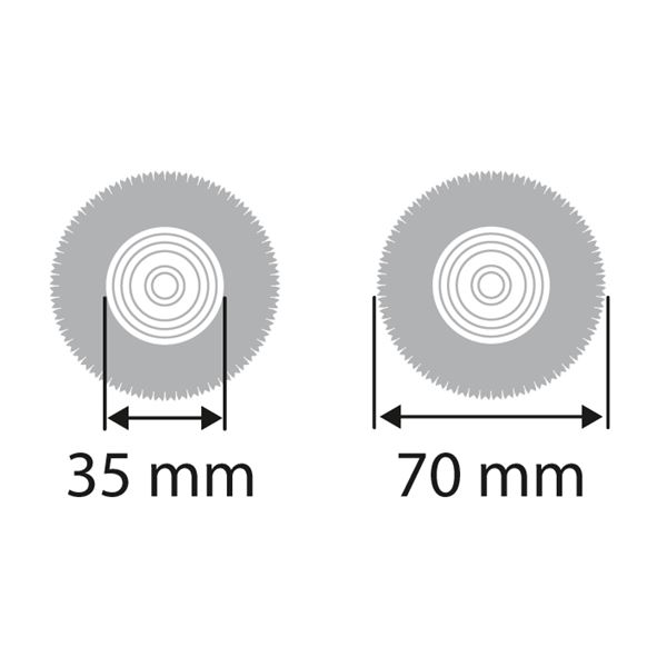 Polírozó kefe kerék 1 soros, átm. 35/70 mm, fekete