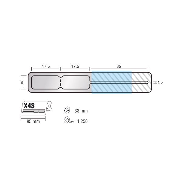 Labels Silver 34 870IR X4G, roll 1250 pcs