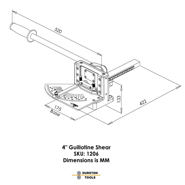 Durston Guillotine Shear, 100 mm