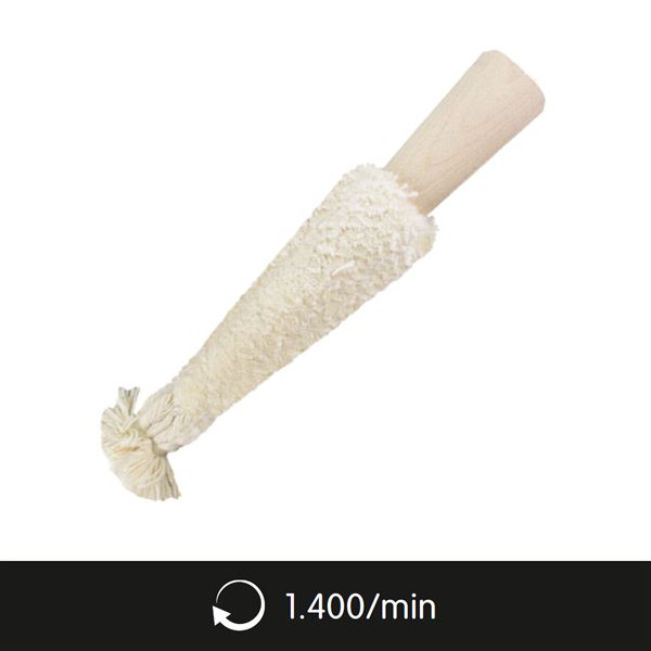 Gyapjú kúp gyűrűk belsejéhez, átm. 19/31 mm, h. 70 mm