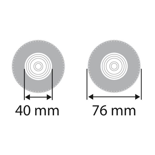 Polírozó kefe kerék 2 soros, átm. 40/76 mm, fekete