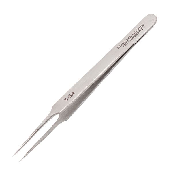 Tweezer No: 5, Fine Point, Size 110 mm, Made of Anti Magnetic Anti Acid Steel