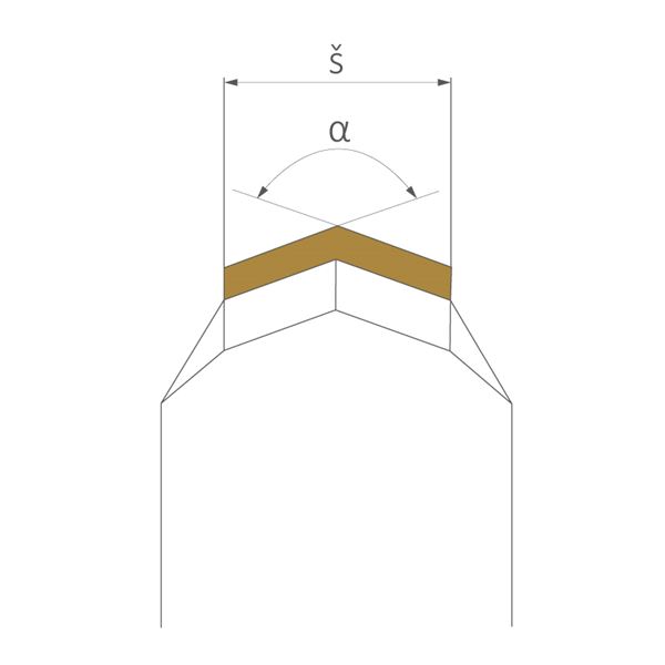 Gyémánt eszterga szerszám, hegyes kés sz= 3,00 mm, 90 °