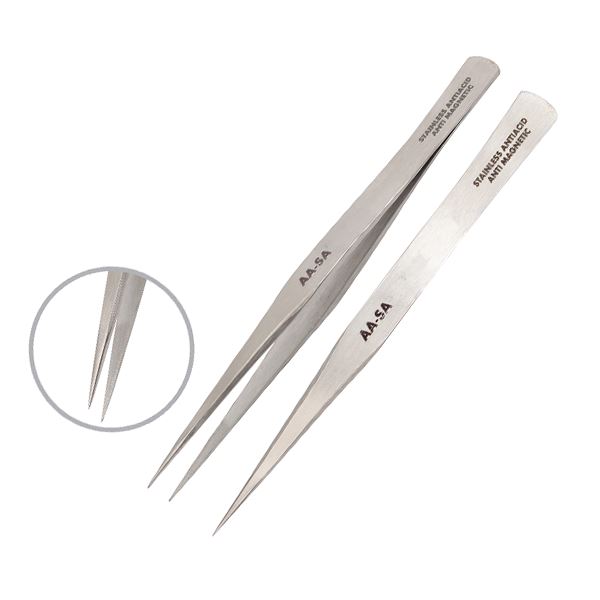 Tweezer No: AA, 130 mm, Anti Magnetic Anti Acid Stainless Steel