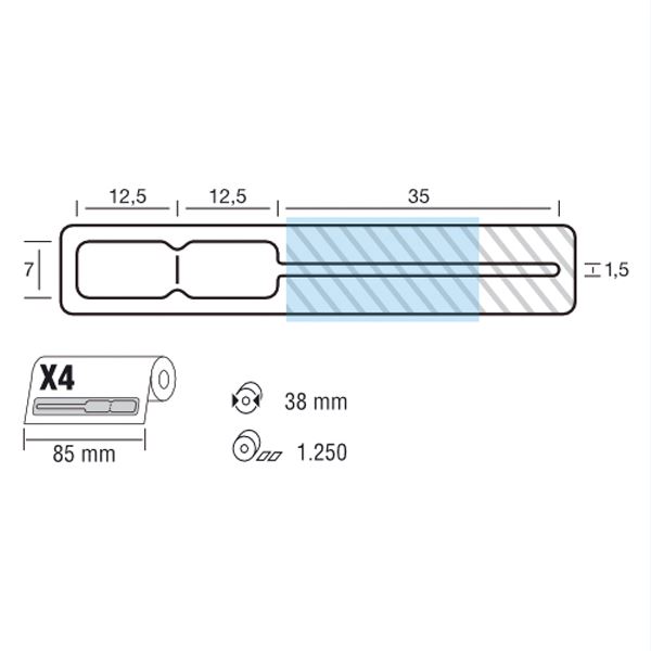 Labels White 34 760IR X4, roll 1250 pcs