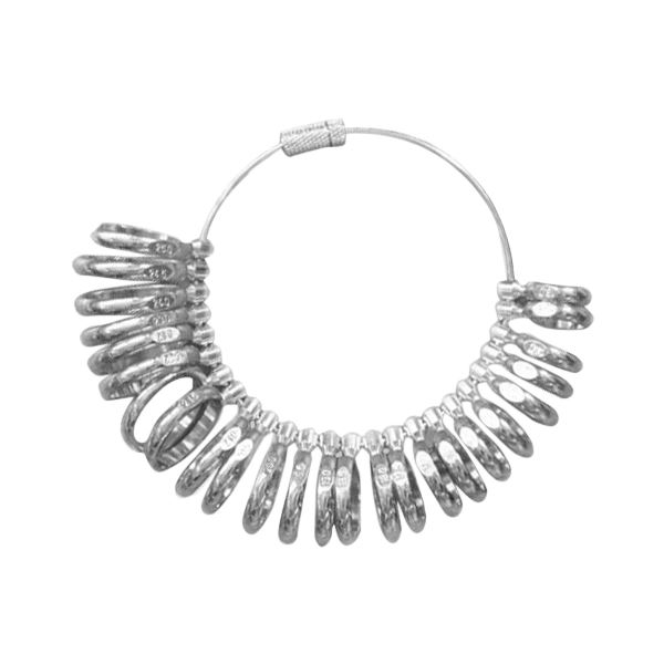 Chrome Plated Ring Gauge, width 4 mm, size 13-25 mm