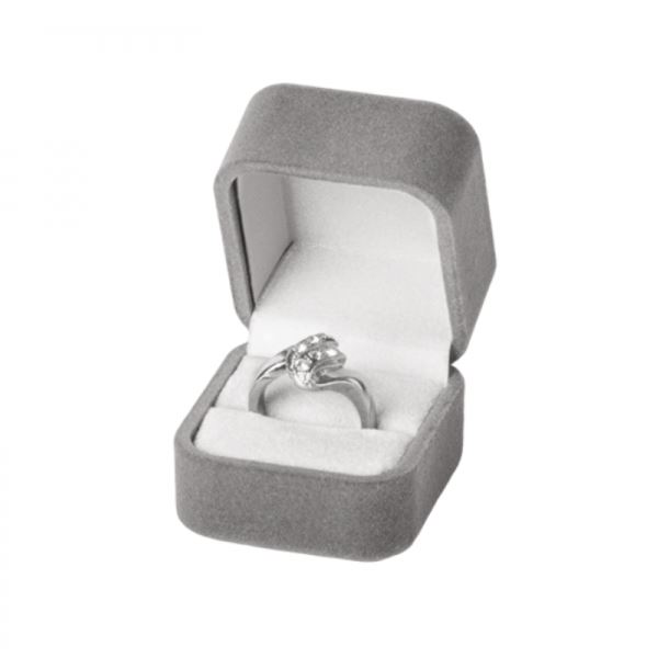 EMMA Ring Jewellery Box - Grey, 38x38 mm