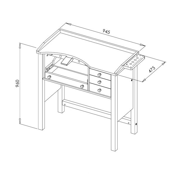 Professional Jeweller’s Wooden Workbench