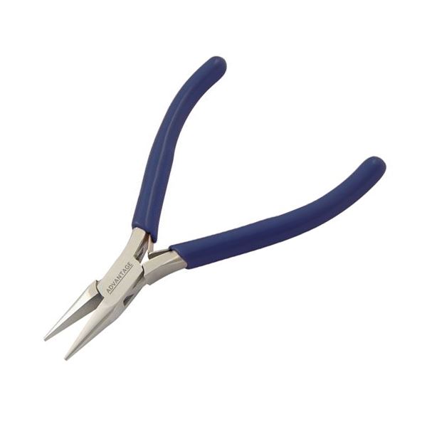 Chain Nose Pliers, size 115 mm, blue PVC handle