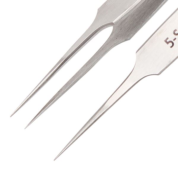 Tweezer No: 5, Fine Point, Size 110 mm, Made of Anti Magnetic Anti Acid Steel