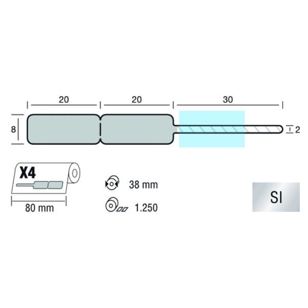 Labels Silver 34 870IR X4G, roll 1250 pcs