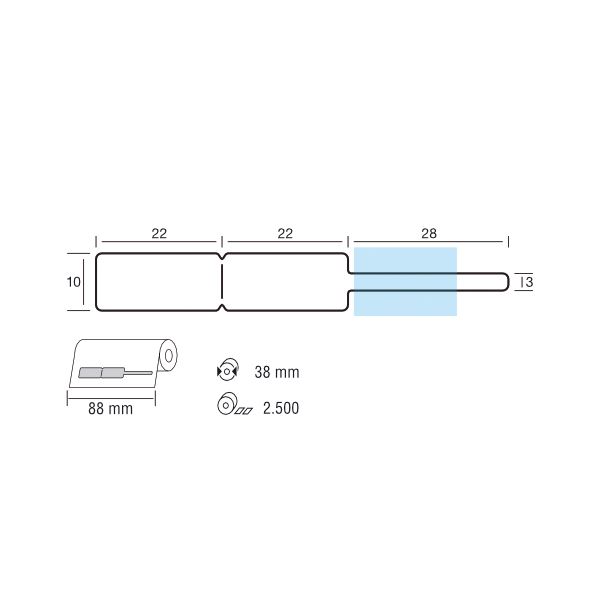 Címkék,  fehér 44 1072 F1, tekercs 2500 db